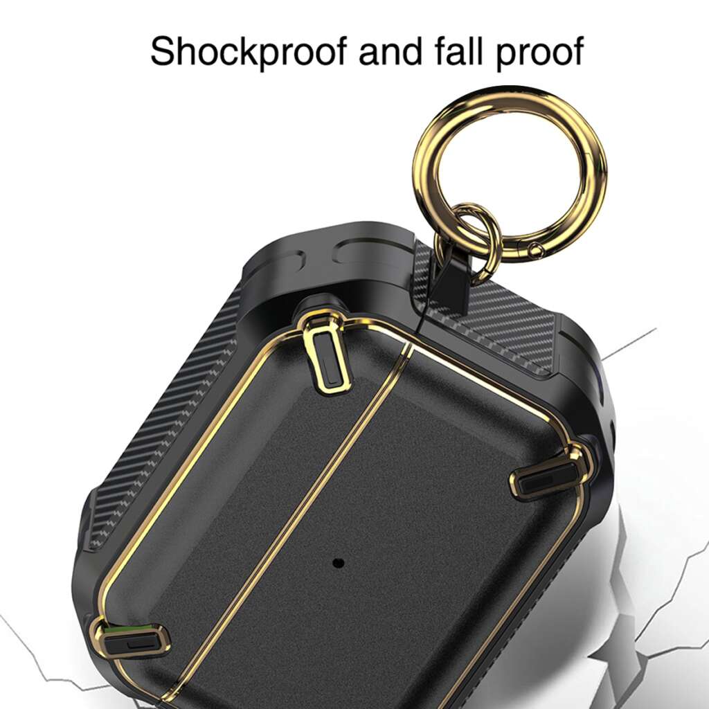 Airpods-pro-Metal-Armor-Hard-Silicon-case-Black-Shockproof