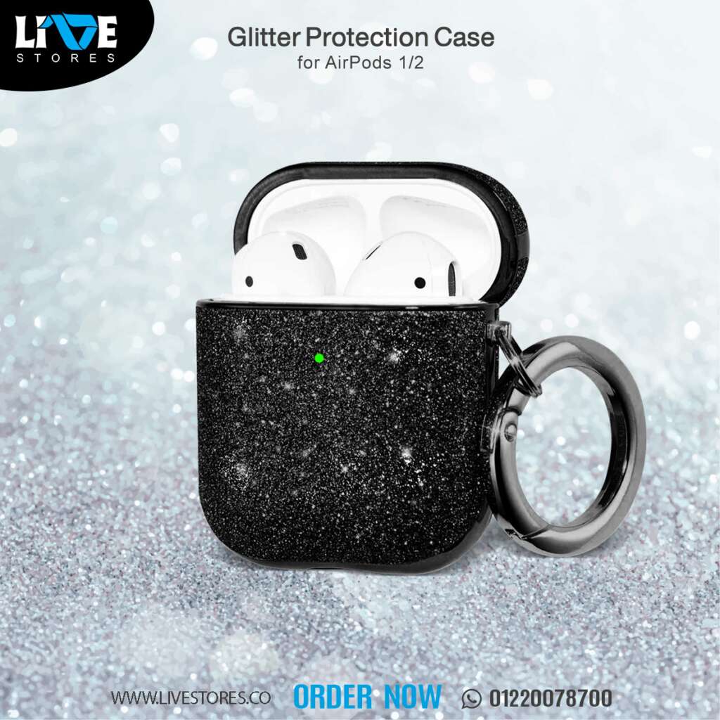 Glitter-protection-case-for-AirPods-2-Black-LiveStores