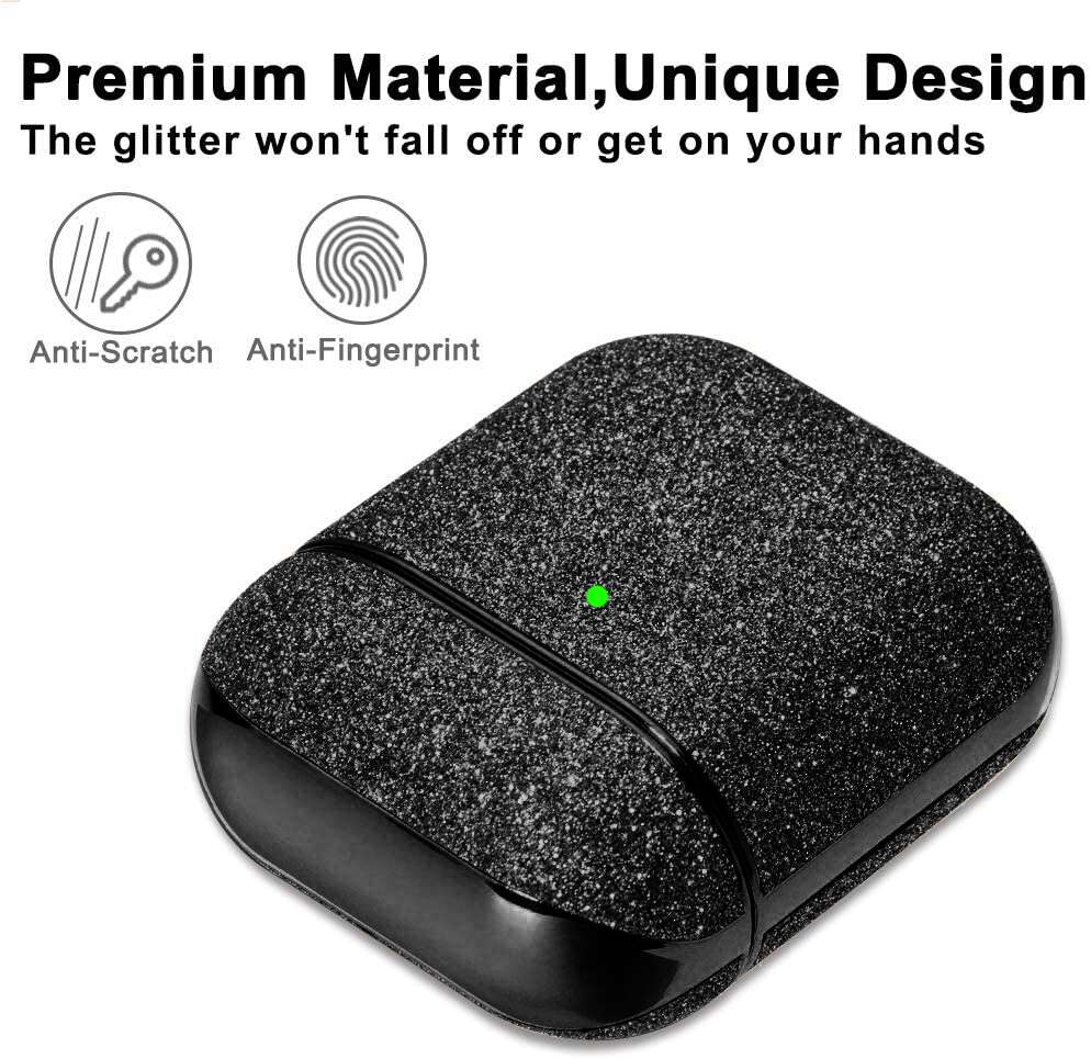 Glitter-protection-case-for-AirPods-2-Black-Unique-Design