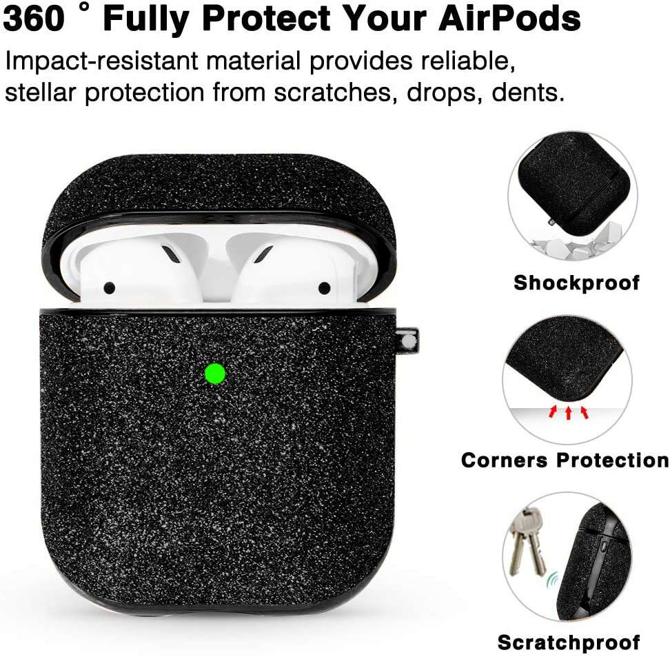 Glitter-protection-case-for-AirPods-2-Black-Fully-Protect