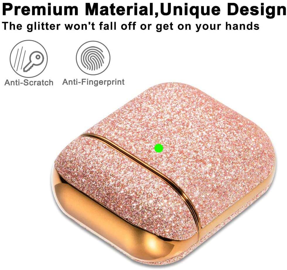 Glitter-protection-case-for-AirPods-2-Rose-Gold-Unique-Design