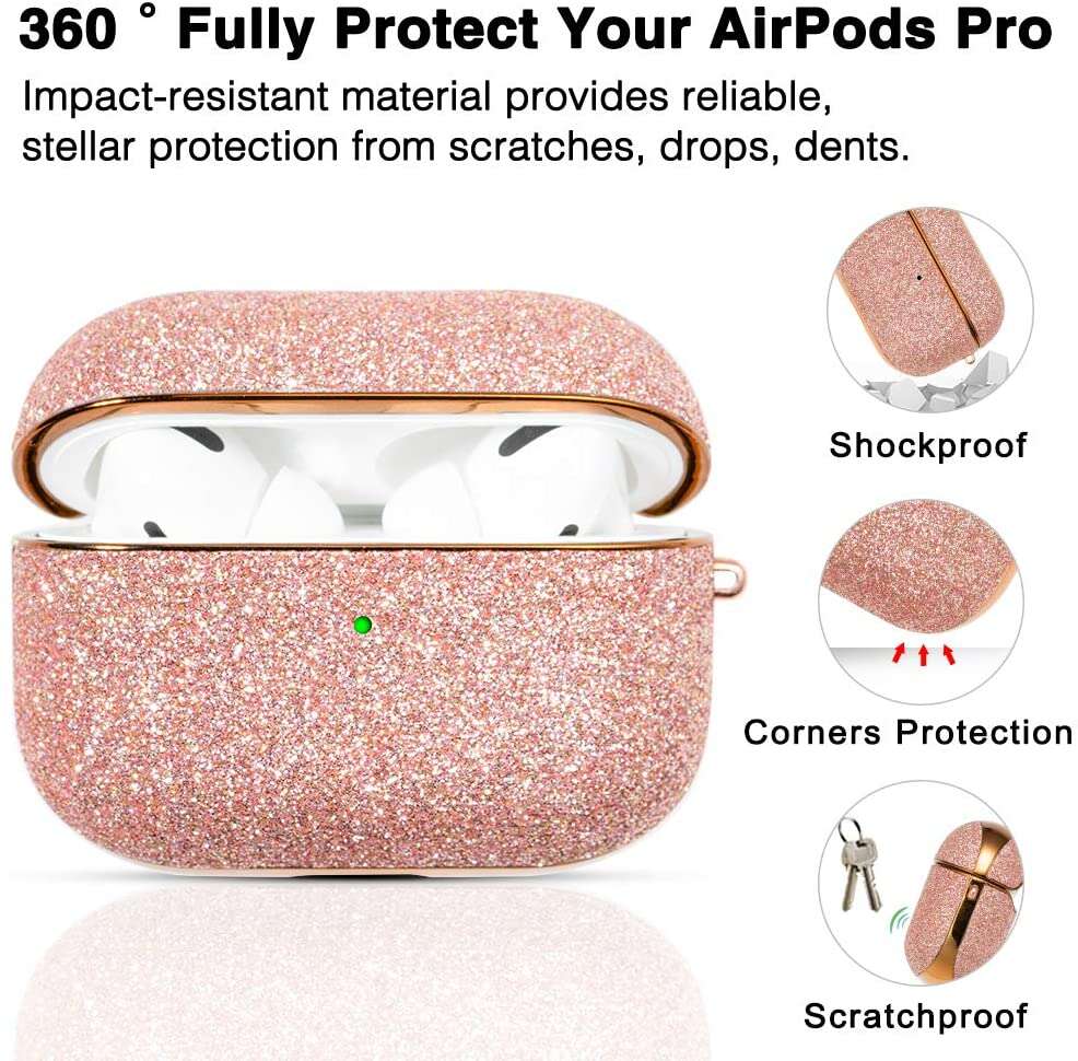 Glitter-protection-case-for-Airpods-pro-rose-gold-Fully-Protect