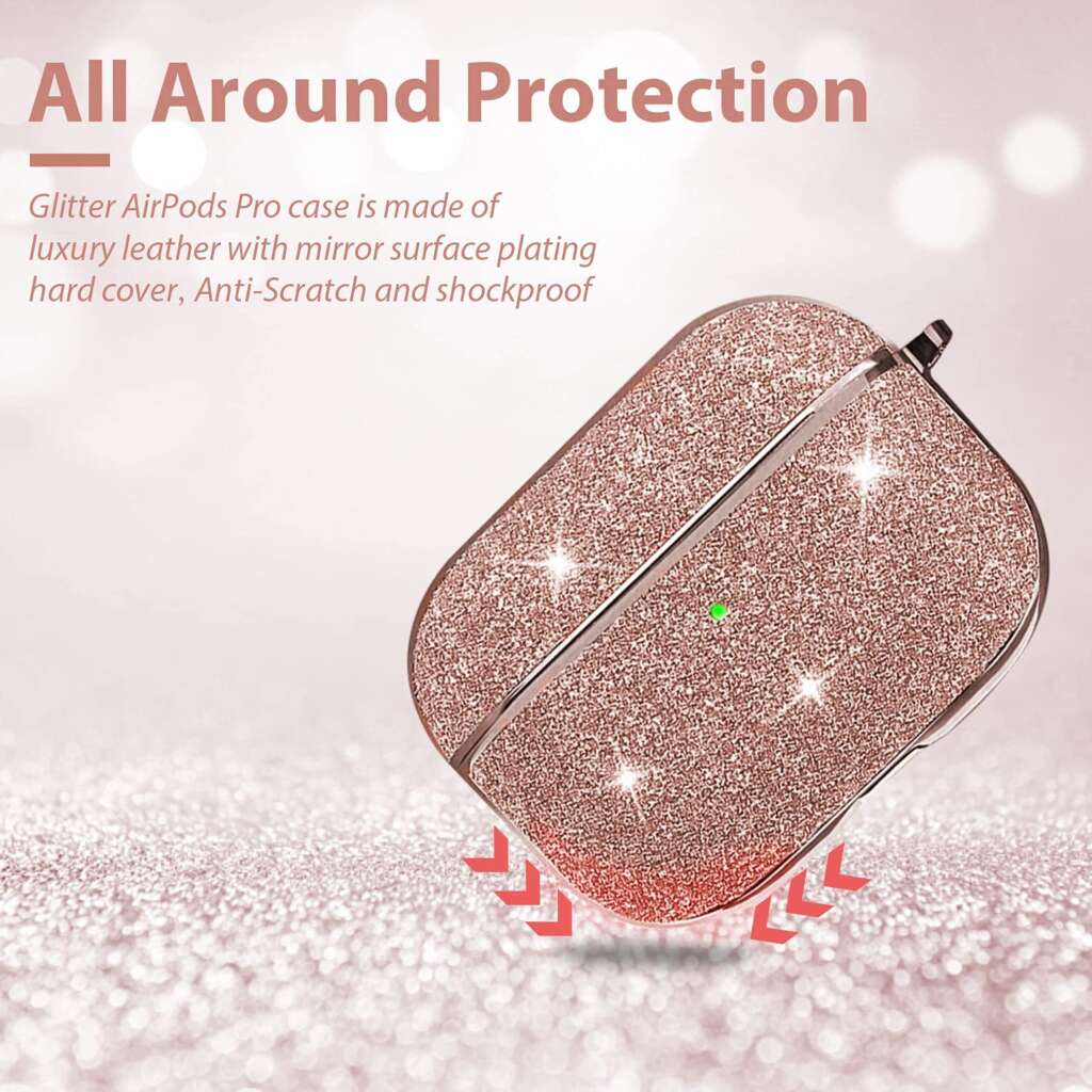 Glitter-protection-case-for-Airpods-pro-rose-gold-All-Around-Protect