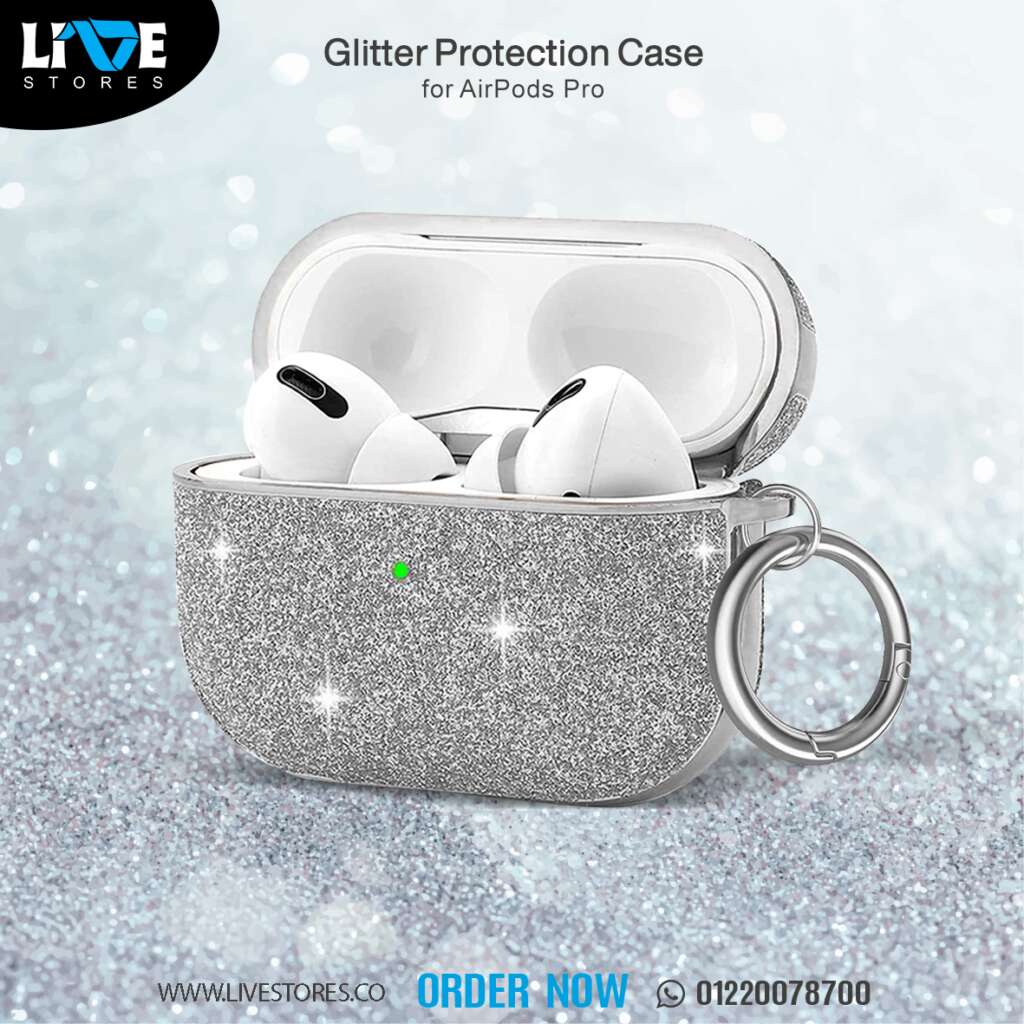 Glitter-protection-case-for-Airpods-pro-silver-LiveStores