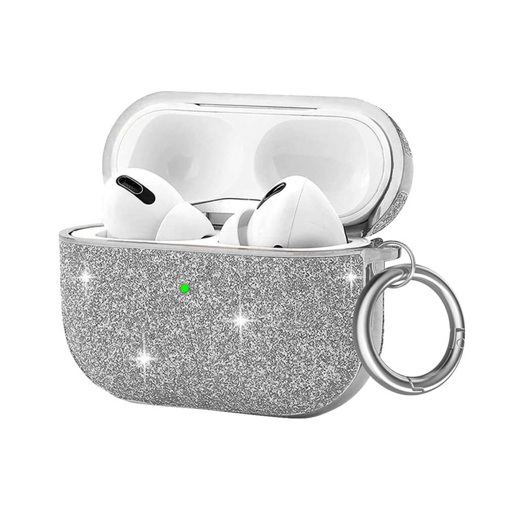 Glitter-protection-case-for-Airpods-pro-silver