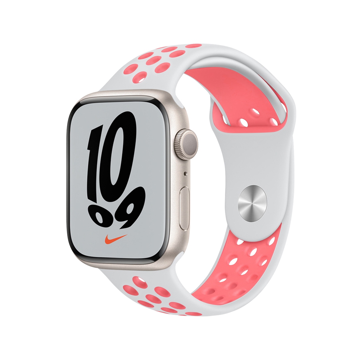 Nike Silicone Band for Apple Watch 42/44/45mm – White Pink – Live Stores
