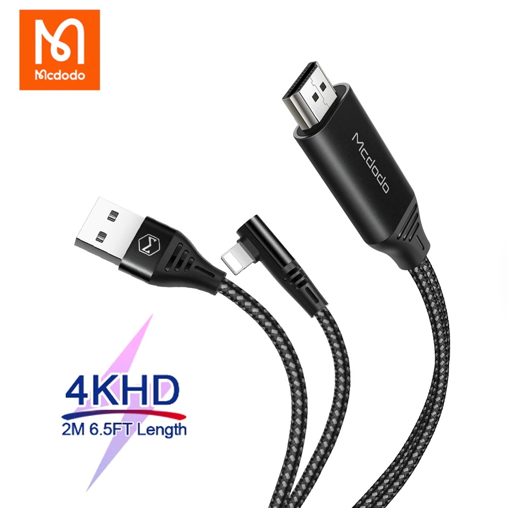 Mcdodo CA-6400 90 Degree Right Angle Lightning To HDMI Cable (2M) – Live  Stores