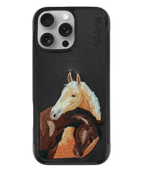 Santa Barbara Isidor Series Polo Leather iPhone 16 Pro Max - Black