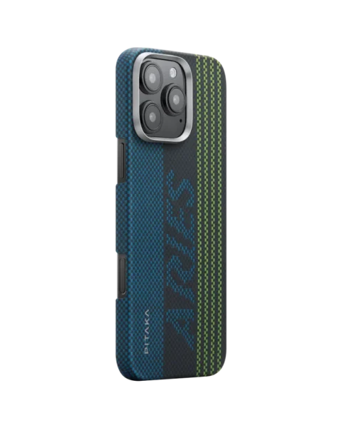 Aries Collaborative Luminous Case Tactile Woven Case for iPhone 16 Pro Max Credit card