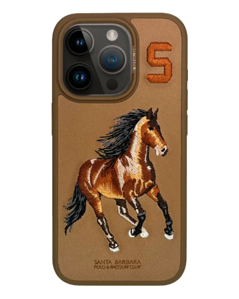 Santa Barbara Boris Series Horse Leather Case iPhone 16 Pro Max -Brown