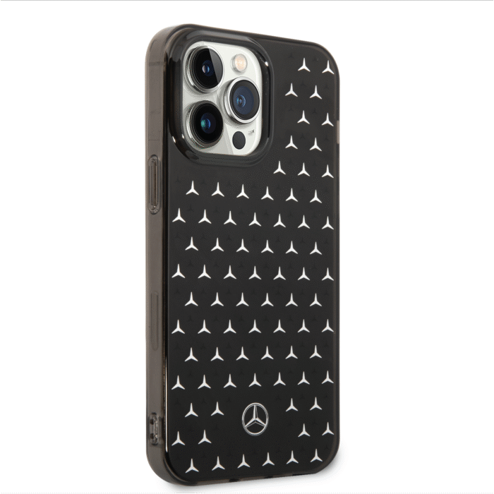 Mercedes-Benz Double Layer PC TPU Case With Large Star For iPhone 14 Pro Max - Black/Silver - Image 2