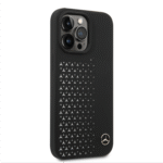 Mercedes-Benz Liquid Silicone With Gradient Star Horizontal Pattern For iPhone 14 Pro Max - Black - Image 2