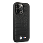 BMW M Collection PU Leather Case Hot Stamped For iPhone 14 Pro Max - Black - Image 2