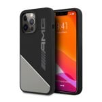 AMG Silicone Case For iPhone 13 Pro - Black Two Tones White Line