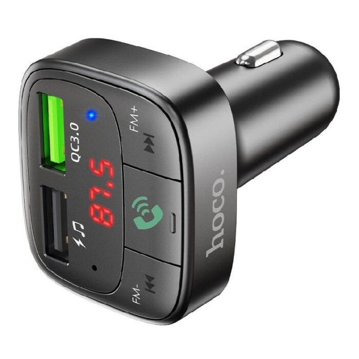 HOCO FM Transmitter E59 Promise QC3.0 Car BT FM Transmitter Black - Image 2