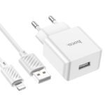 HOCO C106A HOME CHARGER 10.5W 1 USB + LIGHTNING CABLE