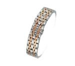 Stainless Steel Band Silver With Two Lines Rose Gold 22 mm - Image 4
