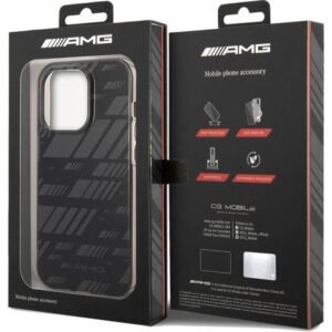 “AMG Frosted PC Case with Expressive Graphic Design for iPhone 14 Pro Max – Grey”