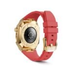 Apple Watch Case - Classic 45mm - Gold with Red Silicone Strap - Image 3