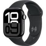 Apple Watch Series 10 GPS 46mm Jet Black Aluminium Case With Black Sport Band