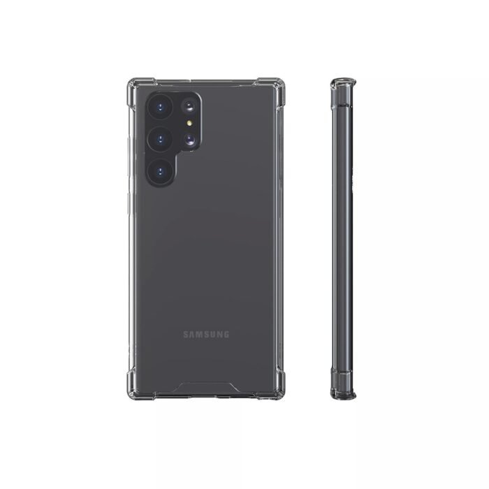 Crystal Clear Hard PC Back Cover Soft TPU Bumper For Samsung Galaxy S22 Ultra - Image 2