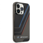 BMW Motorsport Collection PC/TPU IM Printed Tricolor Stripes Translucent Zones For iPhone 14 Pro Max - Black - Image 2