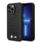 BMW M Collection PU Leather Case Hot Stamped For iPhone 14 Pro Max - Black - Image 3