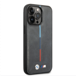 BMW M Collection Case With Hot Stamped Tricolor Stripe For iPhone 14 Pro Max Grey - Image 2
