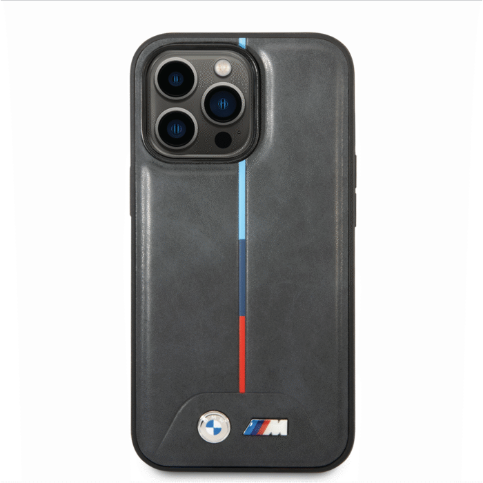 BMW M Collection Case With Hot Stamped Tricolor Stripe For iPhone 14 Pro Max Grey - Image 3