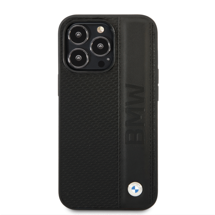 BMW Signature Collection Genuine Leather Case With Textured For iPhone 14 Pro Max Black - Image 2