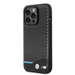 BMW M Collection MagSafe Carbon Case With Bottom Blue Line For iPhone14 Pro Max - Black 