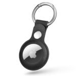 AirTag Leather Key Ring - Black