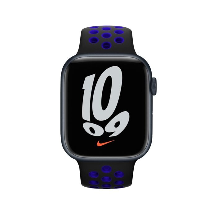 Nike Silicone Band for Apple Watch 42/44/45mm - Black / Blue - Image 2
