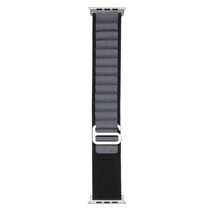Nylon Alpine Loop for Apple Watch 42/44/45/49mm - Black & Gray - Image 2