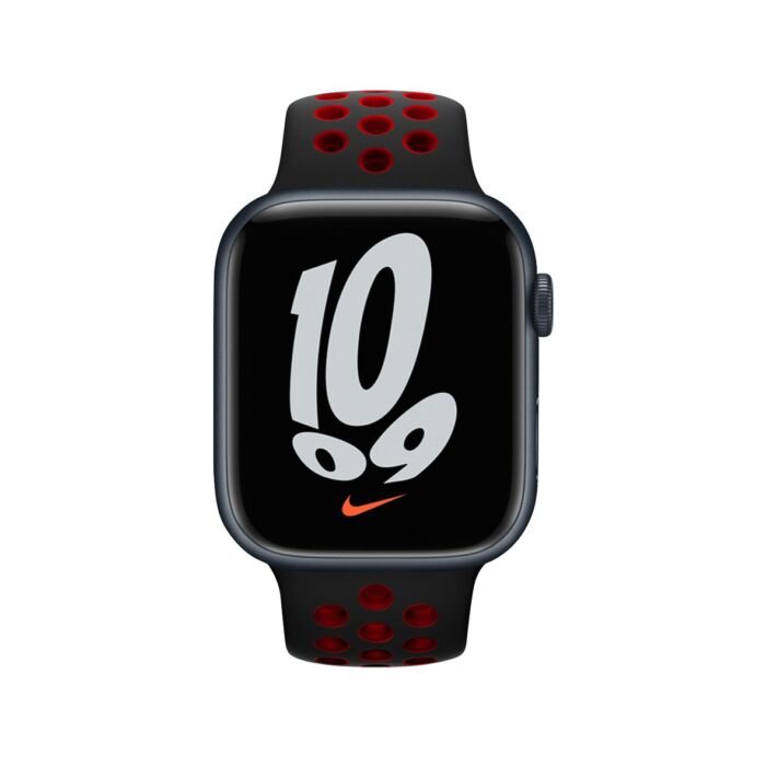 Nike Silicone Band for Apple Watch 42/44/45mm - Black / Red - Image 2