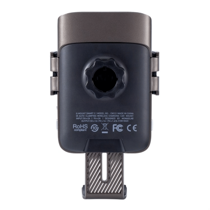 DeWatermark.ai_1745519171057.png Momax CM12 Q.Mount Smart 2 Infrared Sensor Wireless Car Charger - Black - Image 4