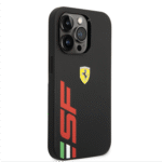 Ferrari PU Leather Case with Printed Big Logo iPhone 14 Pro Max Compatibility - Black - Image 2