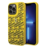 Ferrari Liquid Silicone Case All Over Printed Scuderia iPhone 14 Pro Max / iPhone 15 Pro MaxCompatibility - Yellow