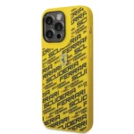 Ferrari Liquid Silicone Case All Over Printed Scuderia iPhone 14 Pro Max / iPhone 15 Pro MaxCompatibility - Yellow - Image 2
