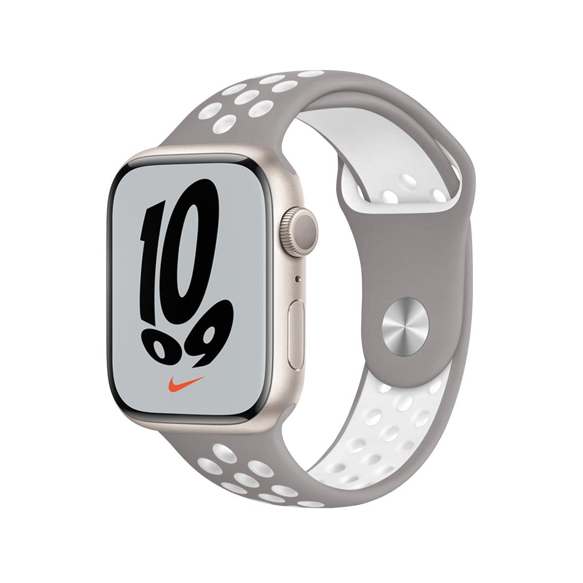 Gray-White-1.jpg Nike Silicone Band for Apple Watch 42/44/45mm - Grey / White - Image 1