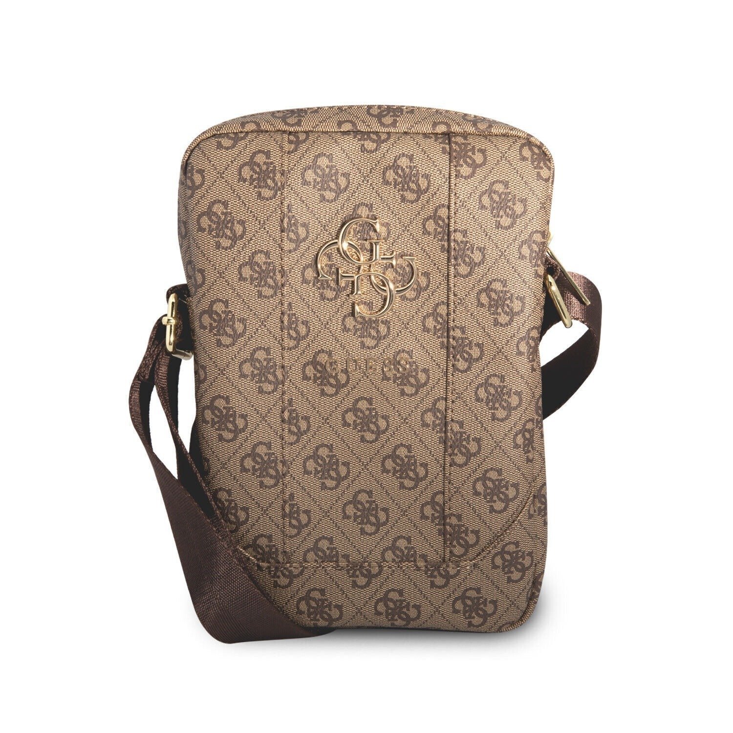 Guess-bag-for-10-inch-tablet-or-other-accessories-Brown-1.jpg Guess PU 4G Big Metal Logo Tablet Bag 10 inch - Brown - Image 1