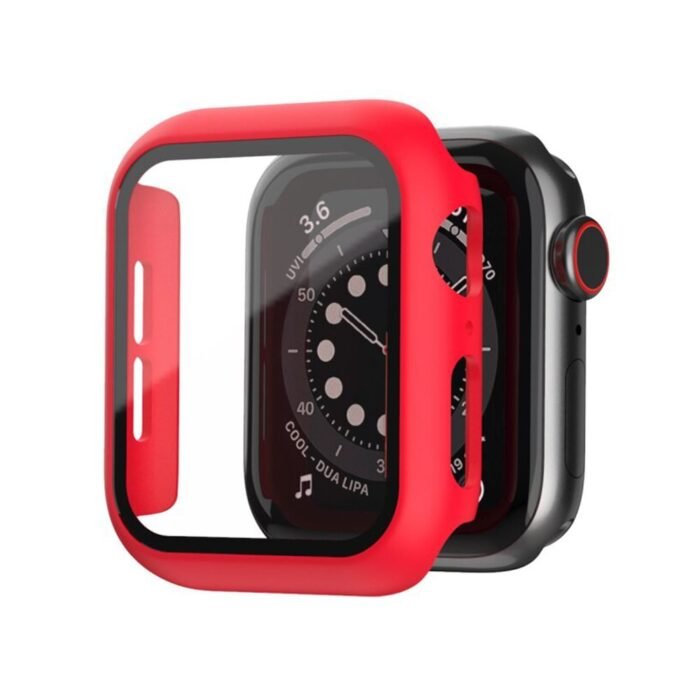 Hard-Case-for-Apple-Watch-SE-Series-6-Series-4-Series-5-44mm-Screen-Protector-iWatch.jpg_640x640-2.jpg S +2 in 1 Apple Watch 44 Glass & Case Red - Image 1