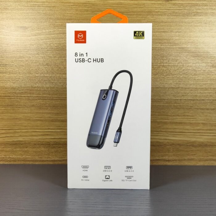 McDODO HU-7730 HUB 8 in 1 HDMI 3xUSB LAN SD PD Grey - Image 2
