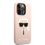 Karl Lagerfeld Silicone Karls Head Hard Case for iPhone 14 Pro Max/ iPhone 15 Pro Max  Pink - Image 3
