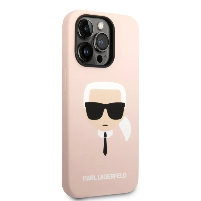Karl Lagerfeld Silicone Karls Head Hard Case for iPhone 14 Pro Max/ iPhone 15 Pro Max  Pink - Image 3