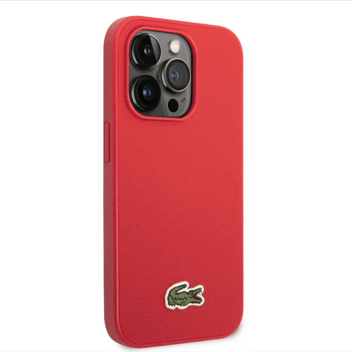 Lacoste Hard Case Woven Logo Estragon Compatible with iPhone 14 Pro Max /iPhone 15 Pro Max -Red - Image 2