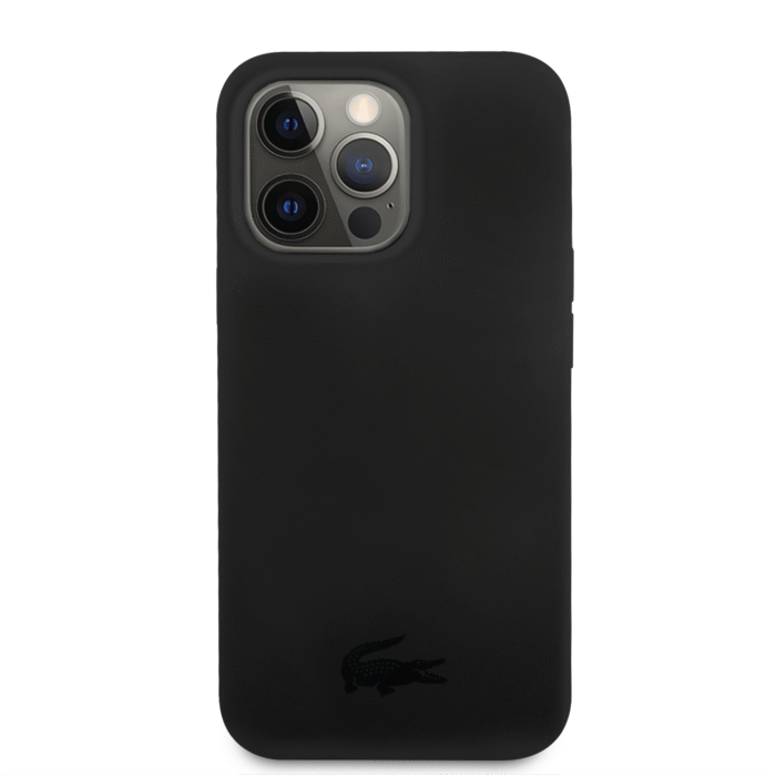 Lacoste Hard Case Liquid Silicone  Microfiber Compatible with iPhone 14 Pro Max / iPhone 15 Pro Max- Black - Image 3