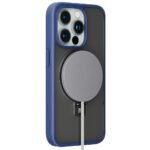 Levelo Verona PC + TPU MagSafe Kickstand Matte Case for iPhone 15 Pro Max Series Blue - Image 3