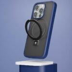 Levelo Verona PC + TPU MagSafe Kickstand Matte Case for iPhone 15 Pro Max Series Blue - Image 2