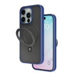 Levelo Verona PC + TPU MagSafe Kickstand Matte Case for iPhone 15 Pro Max Series Blue